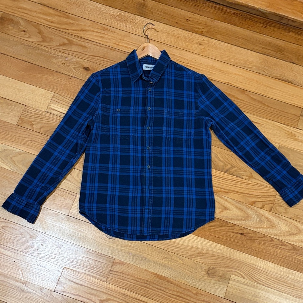 Taylor Stitch Navy Checkered Button Down Shirt